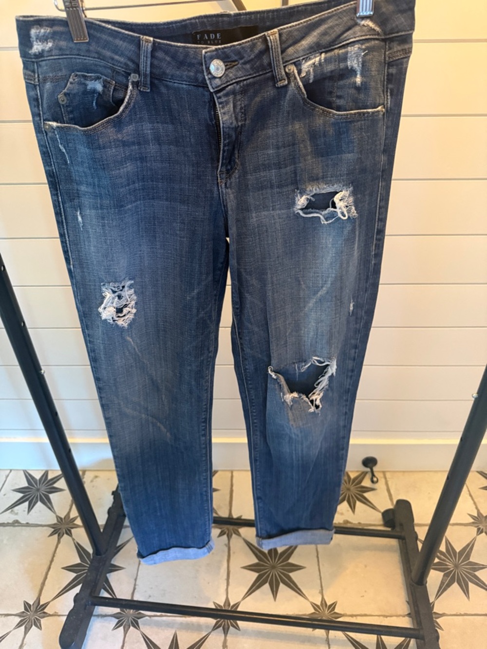 FADE Distressed Dark Blue Women's Jeans